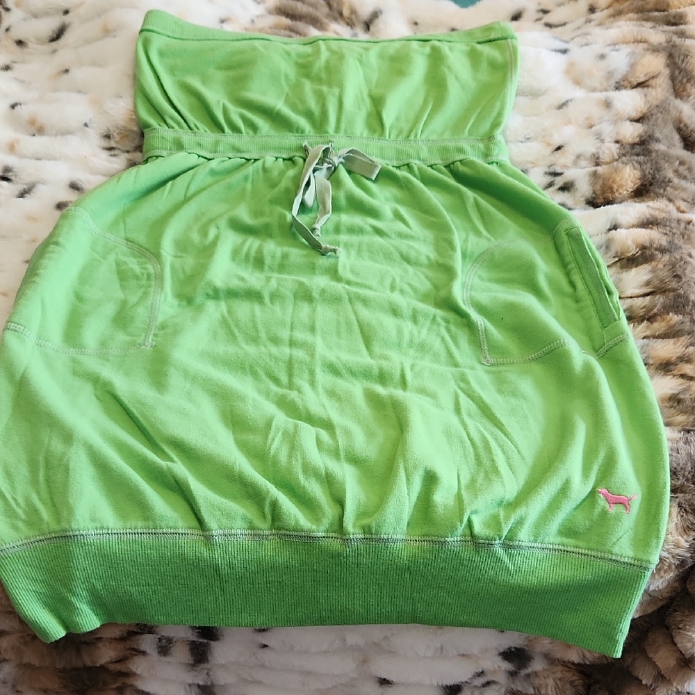 NWOT Y2K PINK By Victoria's Secret Strapless Lime Green Dress
